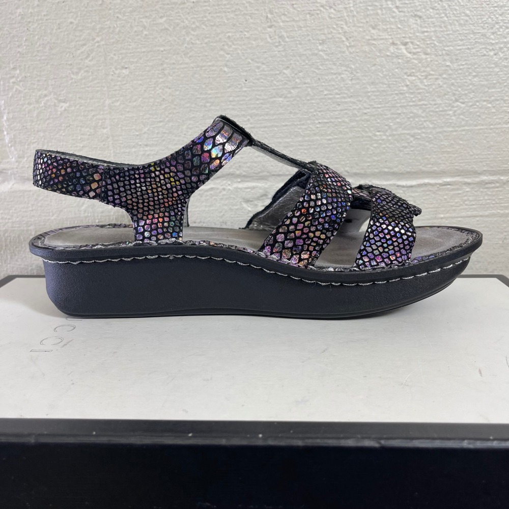 Alegria KLEO KLE 729 Multi Color Snakeskin Leather Sandals Women's 38 EU/7 US - Picture 2 of 11